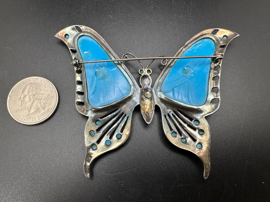 Vintage Butterfly Brooch Pin 27g [Photo 4]