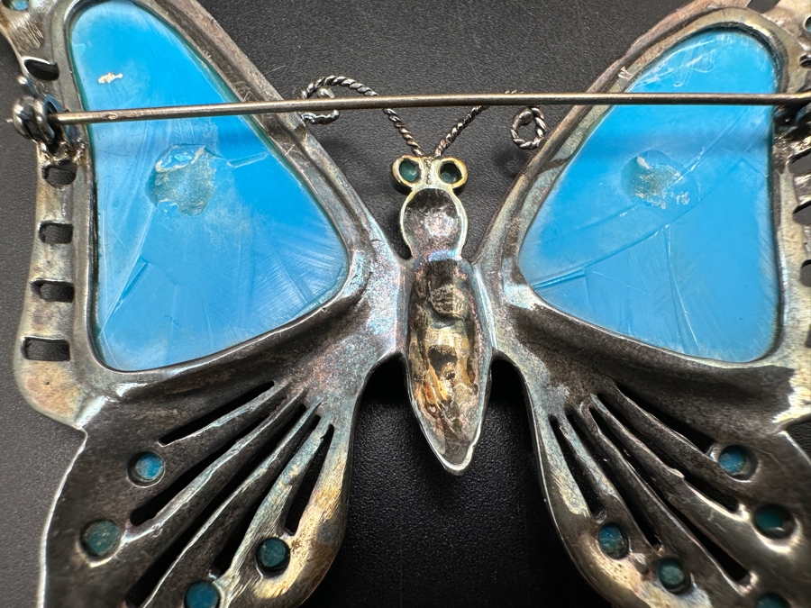 Vintage Butterfly Brooch Pin 27g [Photo 5]