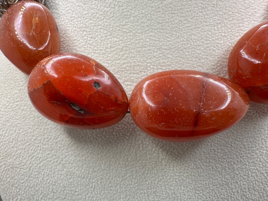 Vintage Carnelian Beaded 16' Necklace [Photo 3]
