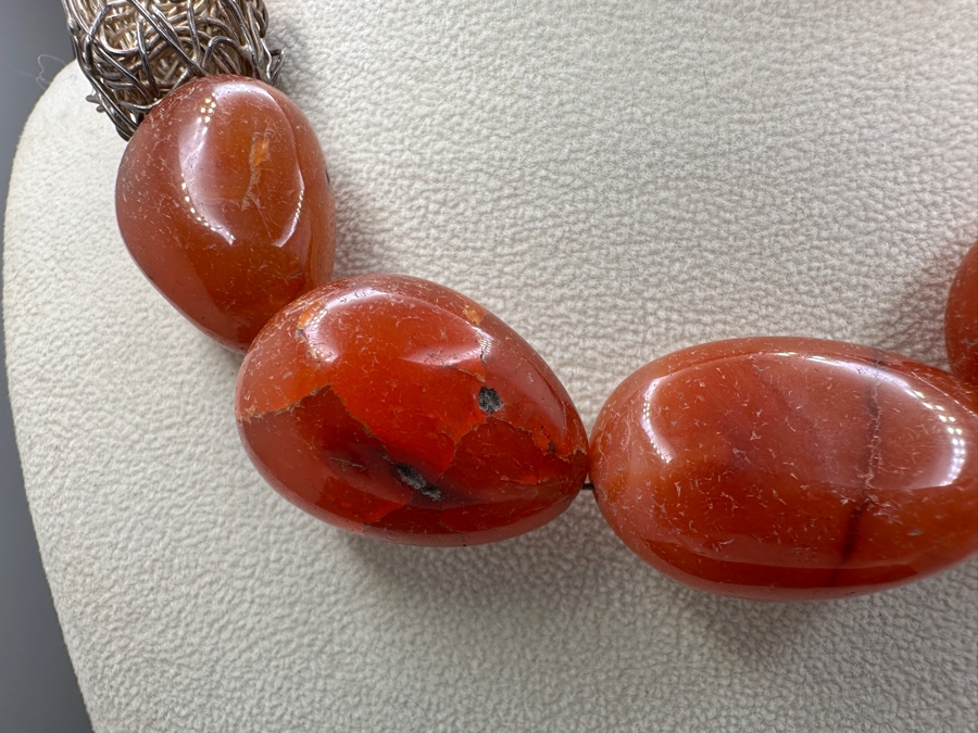 Vintage Carnelian Beaded 16' Necklace [Photo 4]