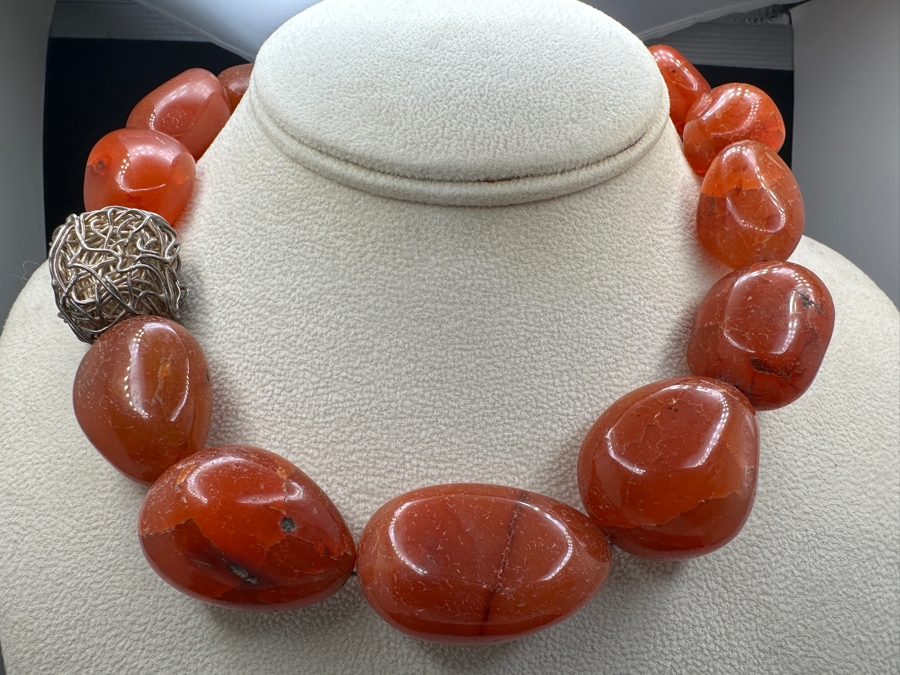 Vintage Carnelian Beaded 16' Necklace [Photo 2]
