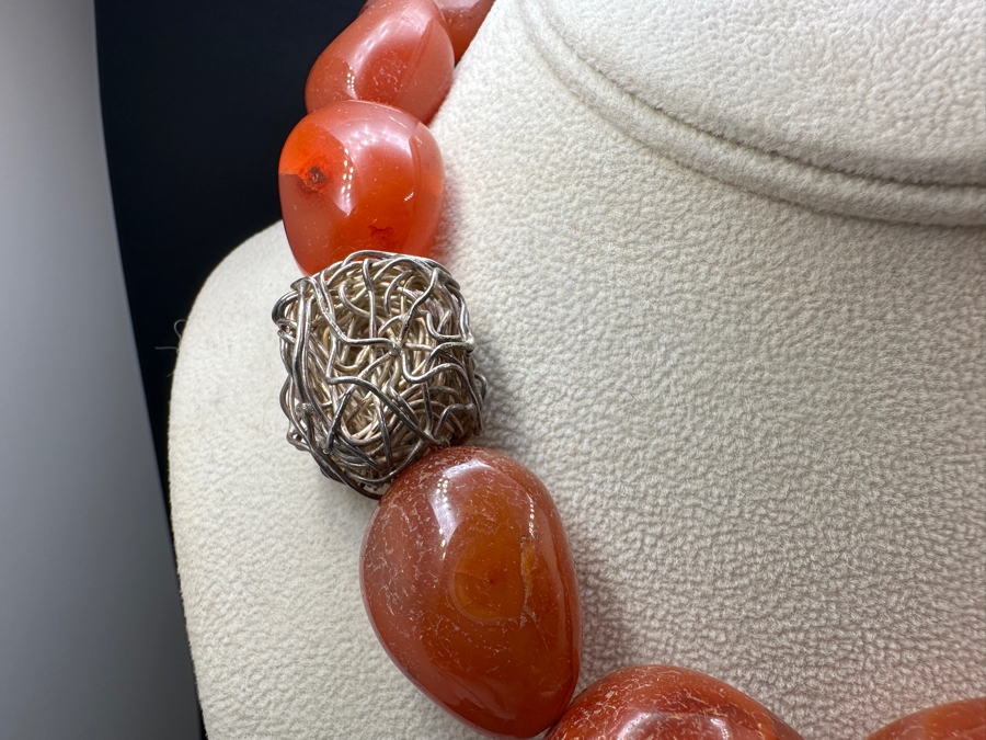 Vintage Carnelian Beaded 16' Necklace [Photo 5]