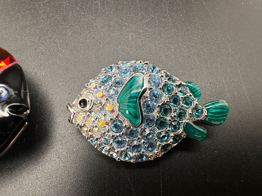 Pair Of Swarovski Crystal Pins Brooches [Photo 4]