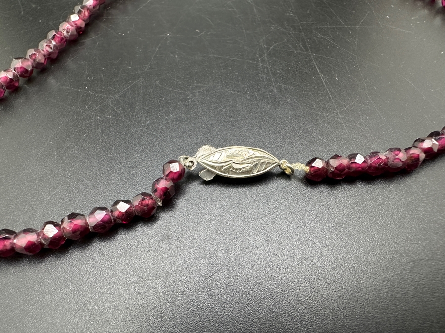 16' Amethyst Bead Necklace With Silver Clasp [Photo 3]