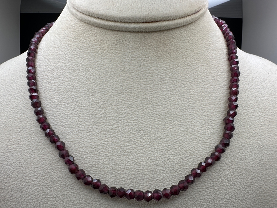 16' Amethyst Bead Necklace With Silver Clasp [Photo 2]