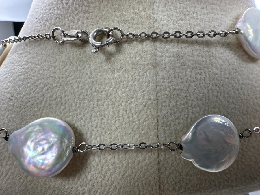 48' Sterling Silver Pearl Necklace 42g [Photo 4]