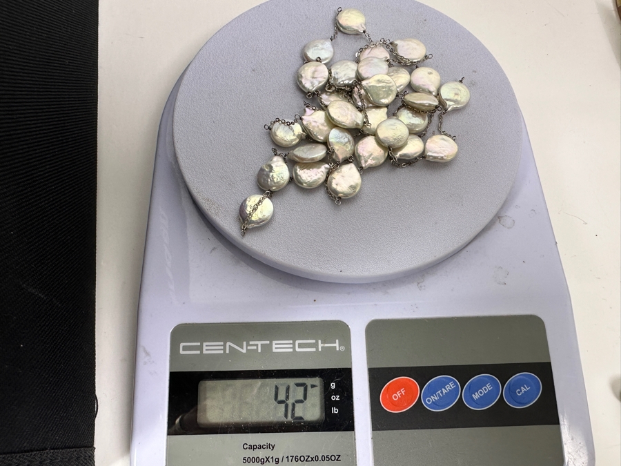 48' Sterling Silver Pearl Necklace 42g [Photo 8]