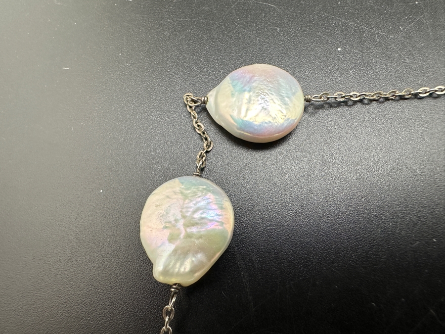 48' Sterling Silver Pearl Necklace 42g [Photo 6]