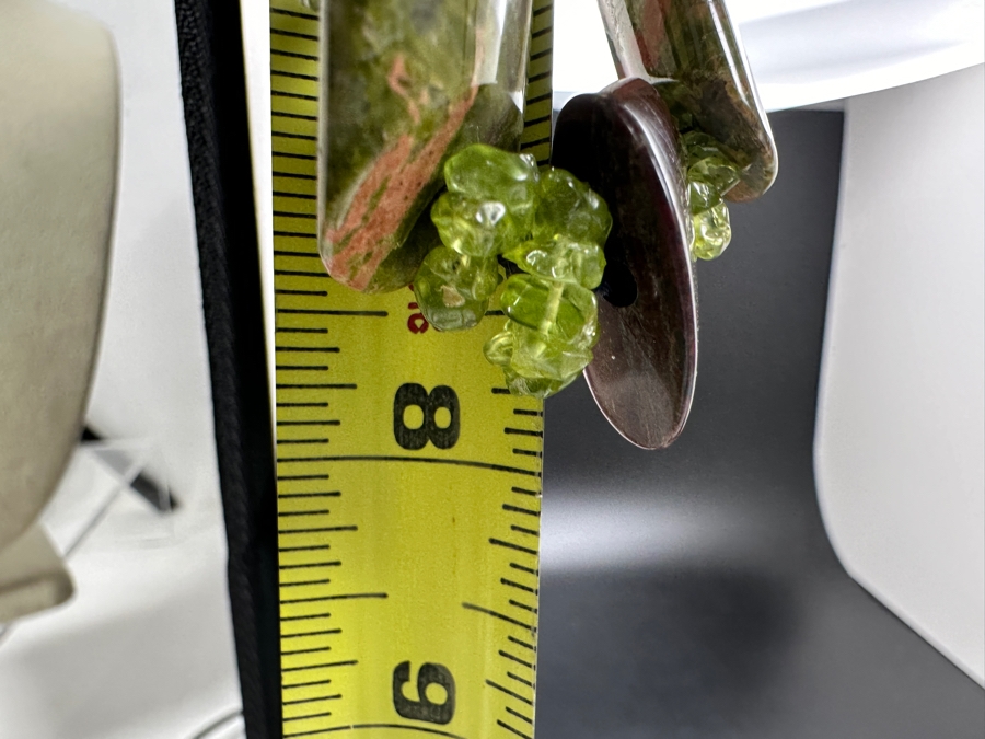 16' Polished Geometric Stone Bead Necklace With Unakite [Photo 6]