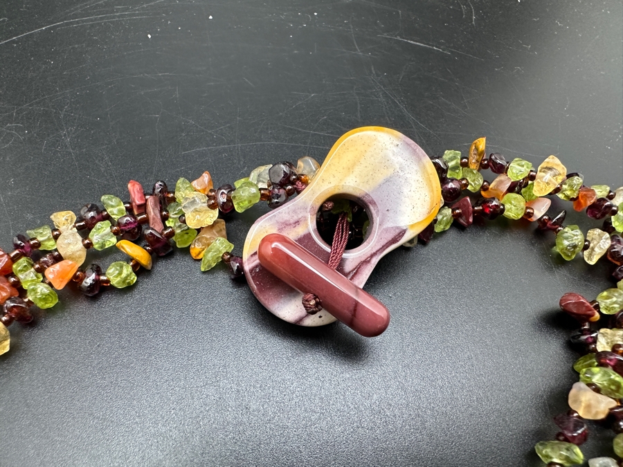 16' Multi-Stone Statement Necklace With Carnelian Pendant [Photo 5]