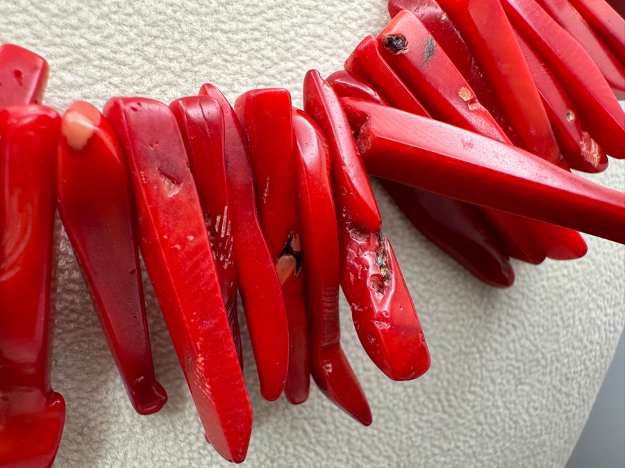 16' Red Coral Statement Necklace [Photo 2]