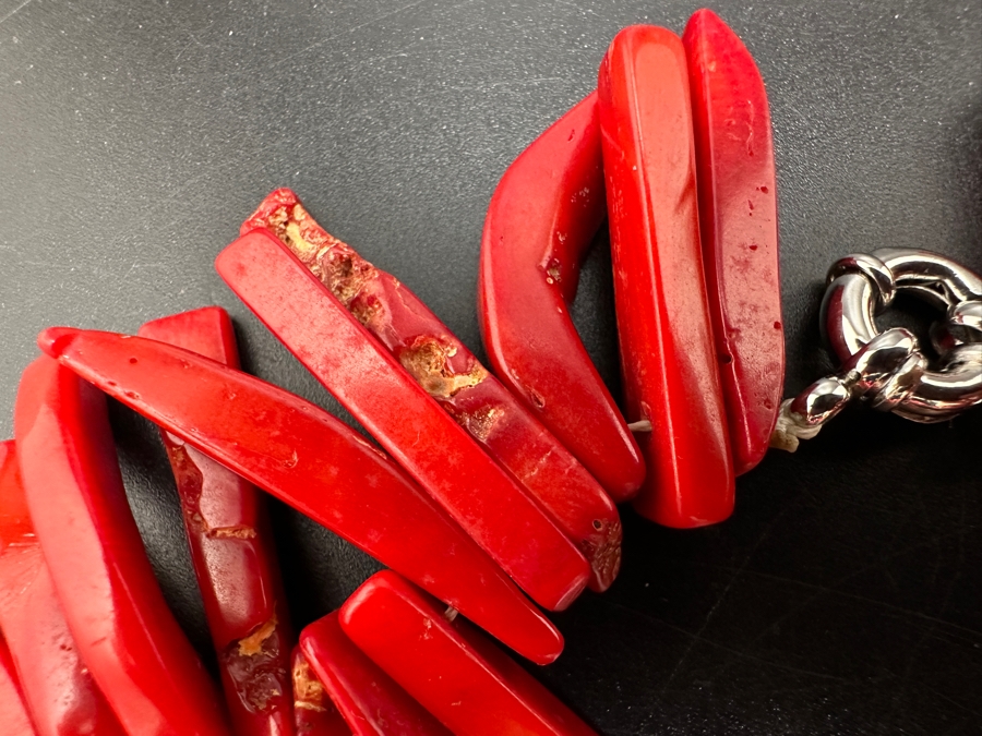 16' Red Coral Statement Necklace [Photo 4]