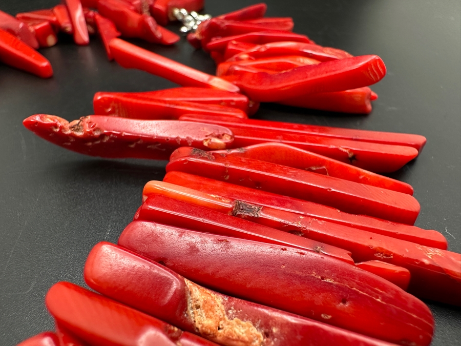16' Red Coral Statement Necklace [Photo 7]