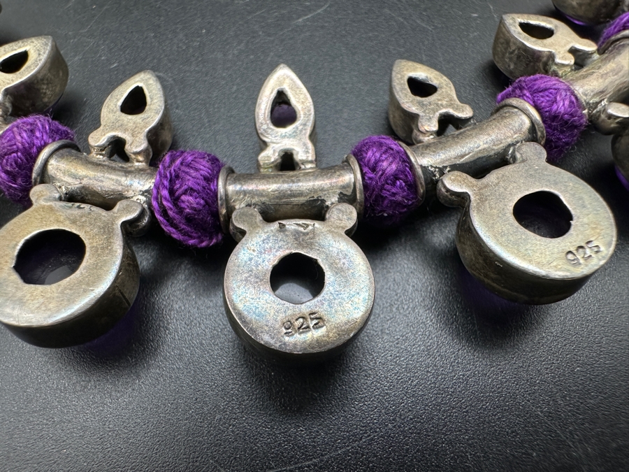 Sterling Silver Amethyst Necklace 53g [Photo 6]