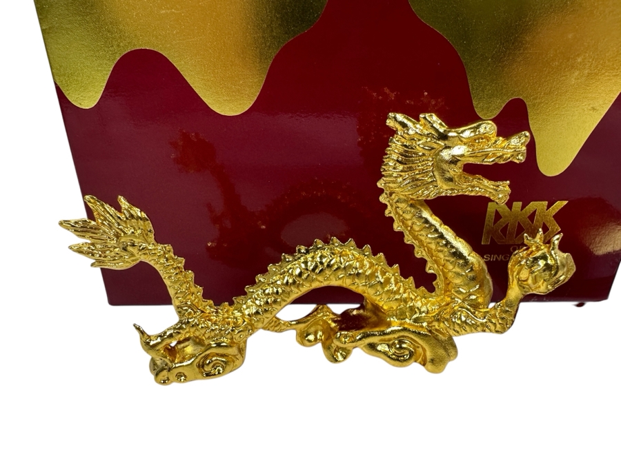 24k Gold Plated Dragon Figurine By Risis Of Singapore With Original Box [Photo 1]