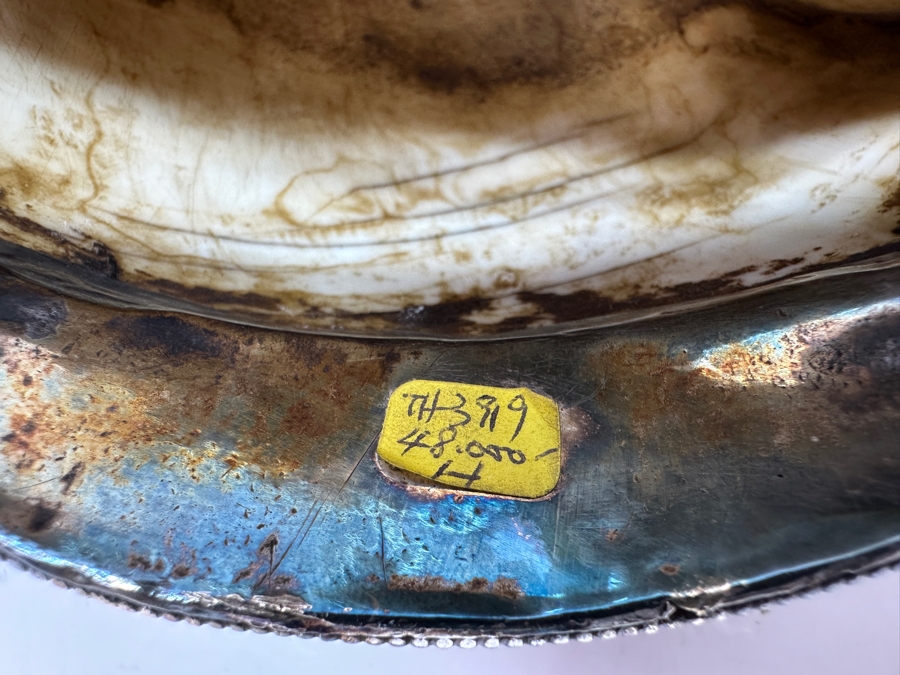 Impressive Tibetan Conch Shell Ritual Horn Adorned With Detailed Silver, Coral And Turquoise Weighs 2,232g [Photo 30]