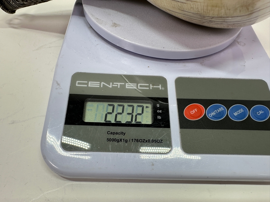 Impressive Tibetan Conch Shell Ritual Horn Adorned With Detailed Silver, Coral And Turquoise Weighs 2,232g [Photo 35]