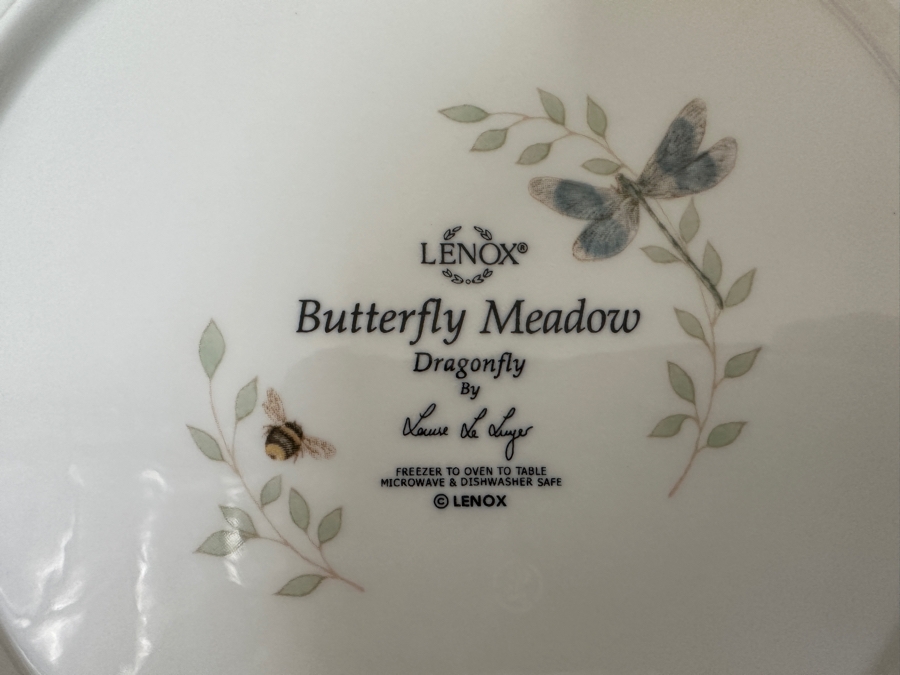 Lenox Butterfly Meadow Dragonfly 12 Plates And Large Bowl [Photo 4]