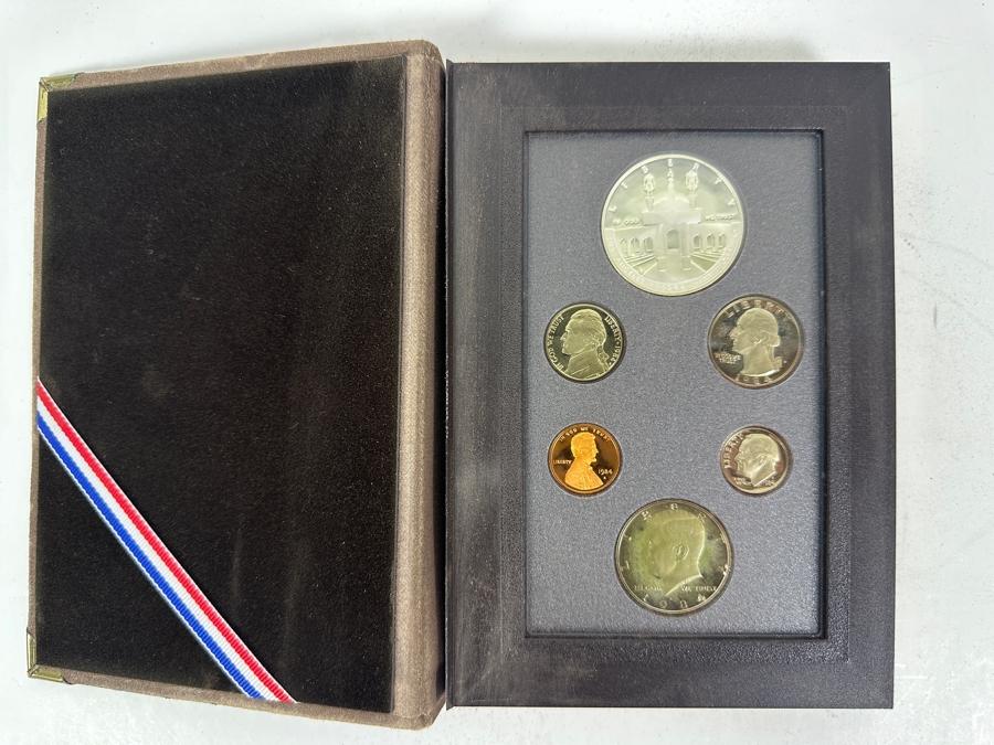 1984 United States Coin Proof Set Celebrating The Los Angeles XXIII Olympics Featuring $1 Silver Olympic Dollar Coin [Photo 2]