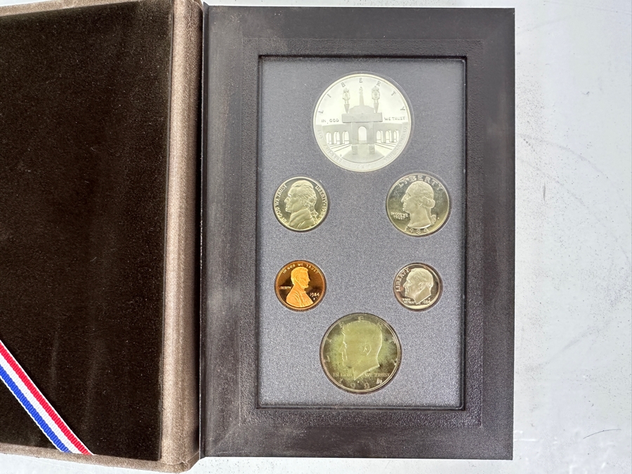 1984 United States Coin Proof Set Celebrating The Los Angeles XXIII Olympics Featuring $1 Silver Olympic Dollar Coin [Photo 3]