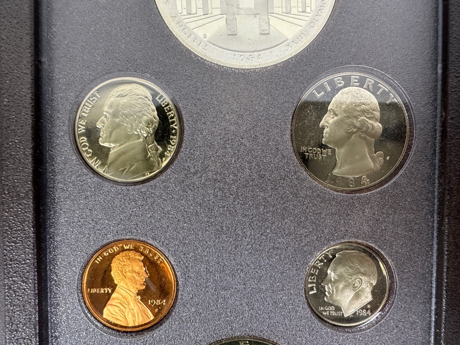 1984 United States Coin Proof Set Celebrating The Los Angeles XXIII Olympics Featuring $1 Silver Olympic Dollar Coin [Photo 5]