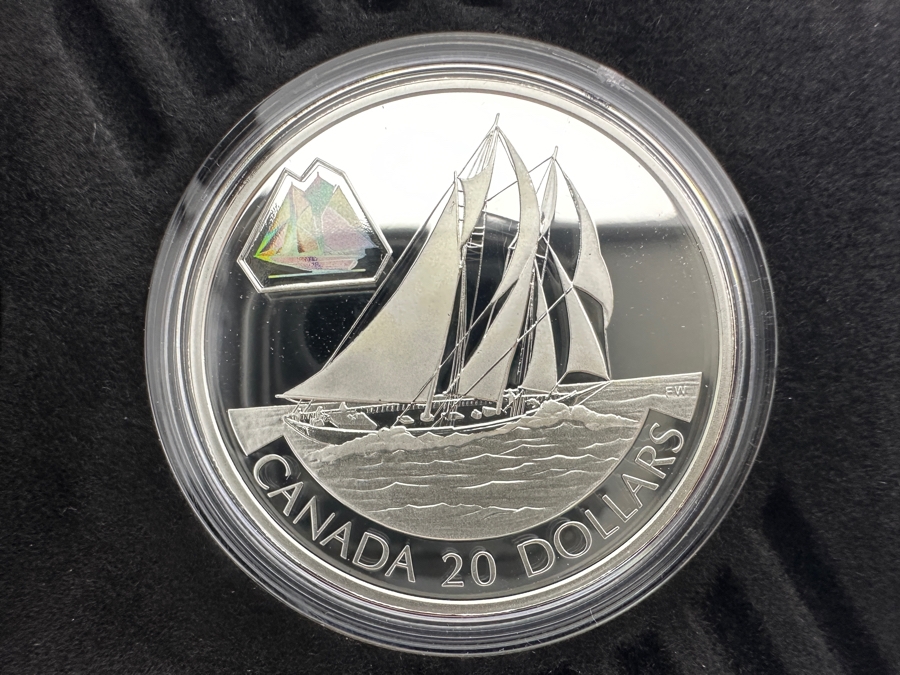 Proof Sterling Silver $20 Canadian Dollar Coin 31.103g Transportation Series Ship The Bluenose 2000 Royal Canadian Mint [Photo 4]