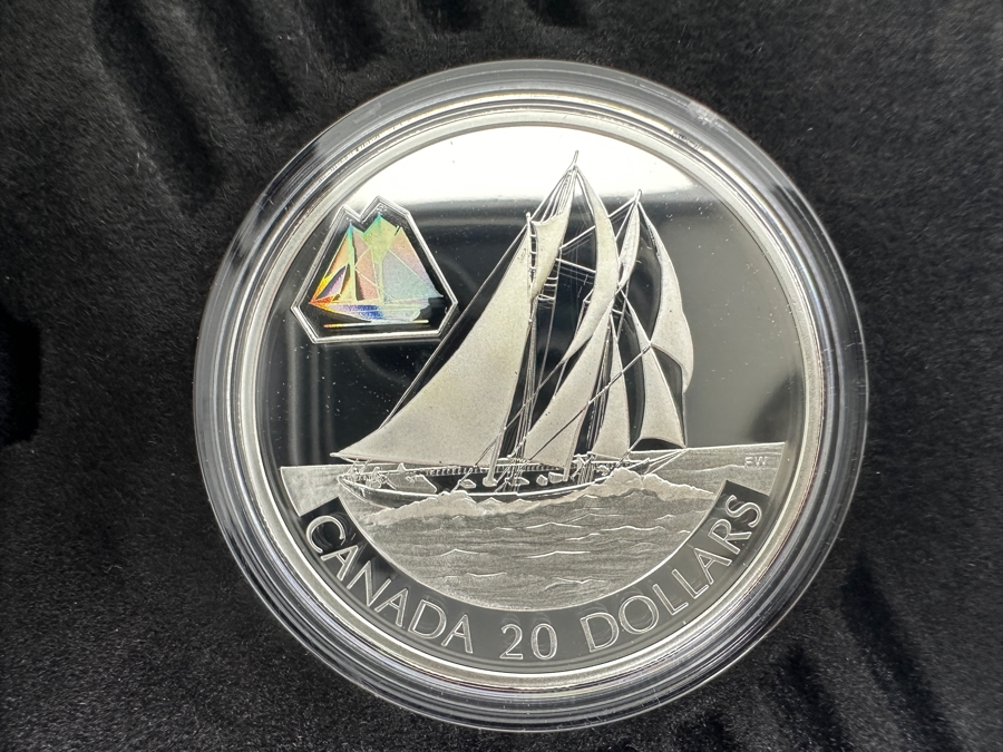Proof Sterling Silver $20 Canadian Dollar Coin 31.103g Transportation Series Ship The Bluenose 2000 Royal Canadian Mint [Photo 3]