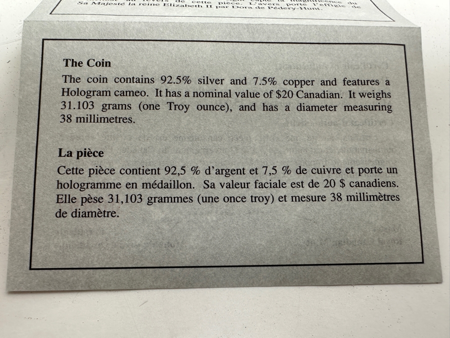 Proof Sterling Silver $20 Canadian Dollar Coin 31.103g Transportation Series Ship The Bluenose 2000 Royal Canadian Mint [Photo 10]