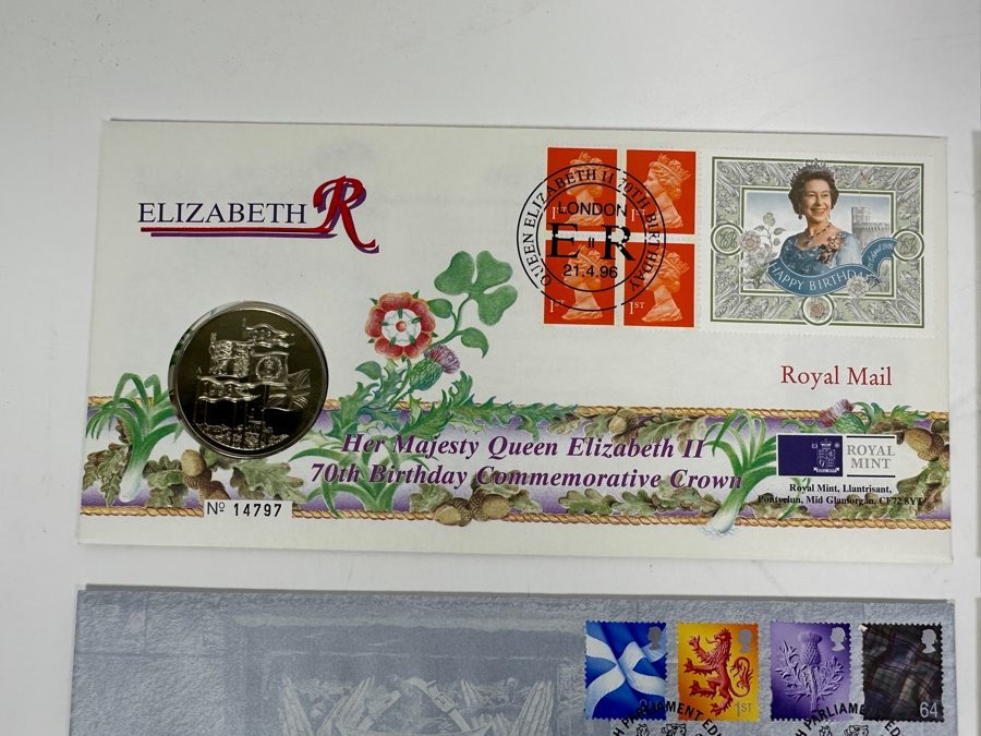 Just Added - Four Royal Mint First Day Covers With Coins / Tokens [Photo 2]