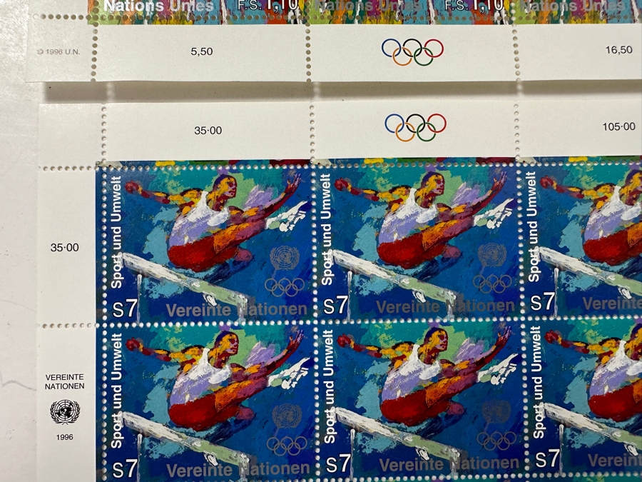 Collection Of 1996 Leroy Neiman Mint Sheets Of Olympic Atheletes Stamps [Photo 6]