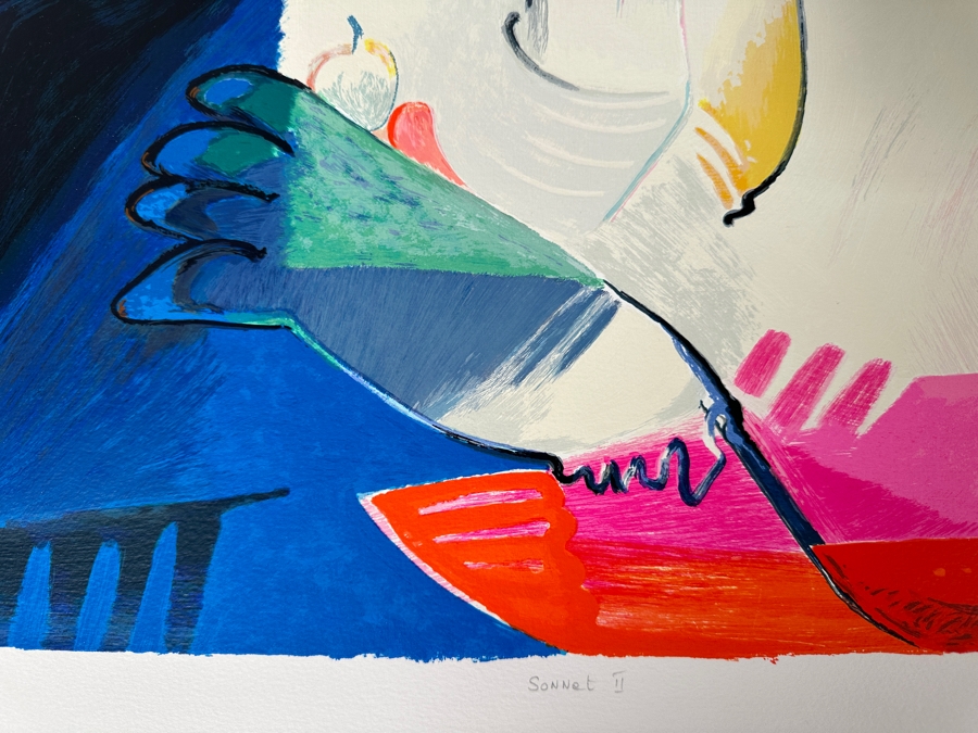 Ali Golkar (B. 1948, Iran) Artist Hand Signed Limited Edition Color Serigraph On Paper Titled 'Sonnet II' Numbered 211 Of 350 24 X 19 [Photo 5]