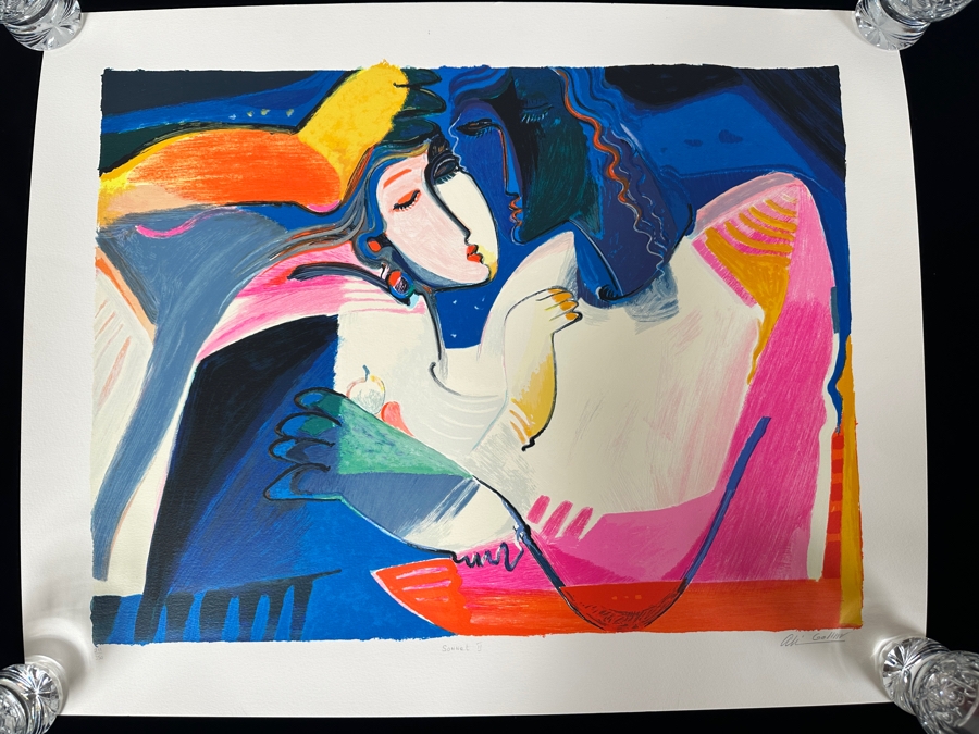 Ali Golkar (B. 1948, Iran) Artist Hand Signed Limited Edition Color Serigraph On Paper Titled 'Sonnet II' Numbered 211 Of 350 24 X 19 [Photo 2]