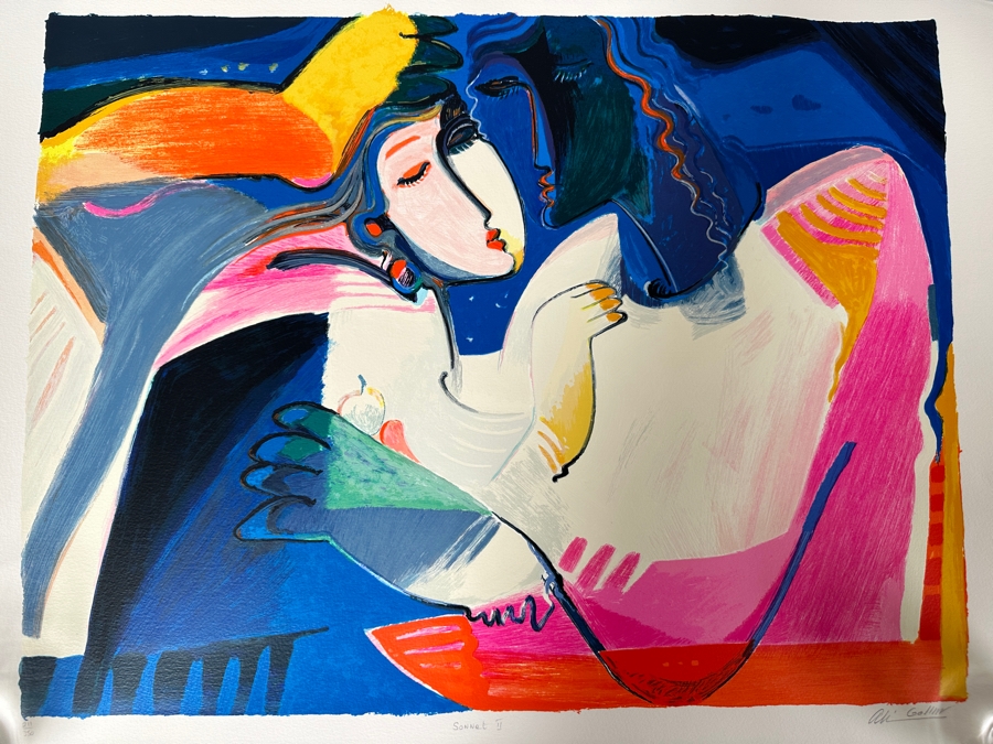 Ali Golkar (B. 1948, Iran) Artist Hand Signed Limited Edition Color Serigraph On Paper Titled 'Sonnet II' Numbered 211 Of 350 24 X 19 [Photo 3]