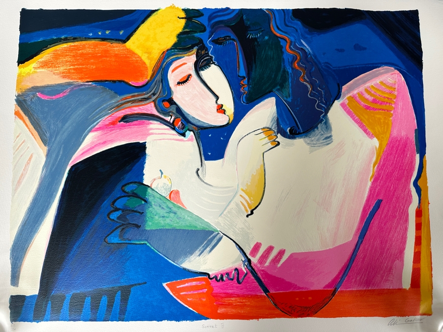 Ali Golkar (B. 1948, Iran) Artist Hand Signed Limited Edition Color Serigraph On Paper Titled 'Sonnet II' Numbered 211 Of 350 24 X 19 [Photo 1]