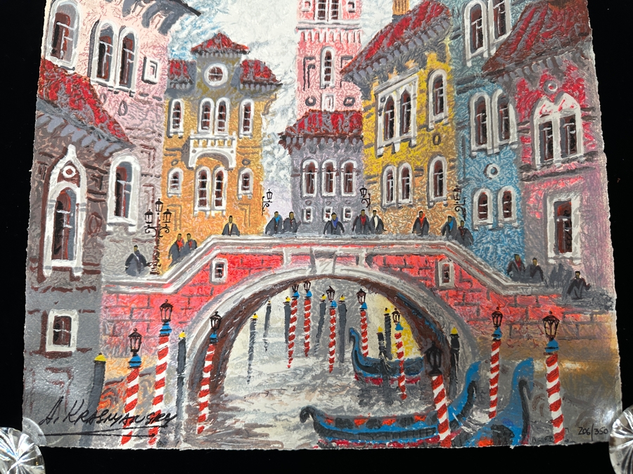 Anatole Krasnyansky (B. 1930, Ukrainian/American) Artist Signed Limited Edition Seriolithograph Titled 'Memories Of Venice I' Numbered 206 Of 350 14.75 X 16.25 [Photo 4]