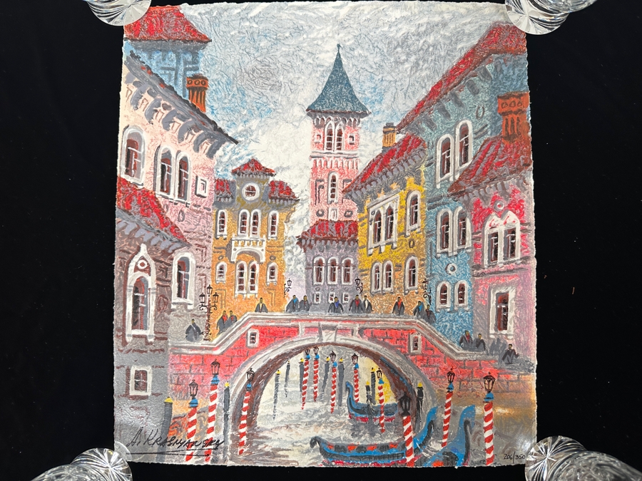 Anatole Krasnyansky (B. 1930, Ukrainian/American) Artist Signed Limited Edition Seriolithograph Titled 'Memories Of Venice I' Numbered 206 Of 350 14.75 X 16.25 [Photo 2]
