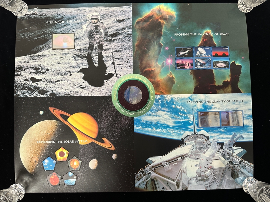 Two Sheets Of Rare Mint U.S. Postage Stamps World Stamp Expo 2000 Space Achievements And Exploration Includes Multiple Holographic Space Stamps With Multiple $11.75 Stamps Featured Per Sheet [Photo 6]
