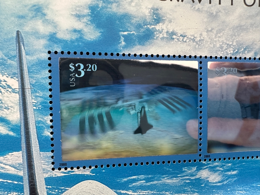 Two Sheets Of Rare Mint U.S. Postage Stamps World Stamp Expo 2000 Space Achievements And Exploration Includes Multiple Holographic Space Stamps With Multiple $11.75 Stamps Featured Per Sheet [Photo 10]