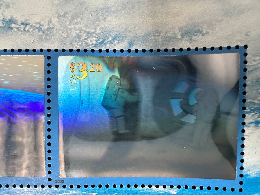 Two Sheets Of Rare Mint U.S. Postage Stamps World Stamp Expo 2000 Space Achievements And Exploration Includes Multiple Holographic Space Stamps With Multiple $11.75 Stamps Featured Per Sheet [Photo 11]