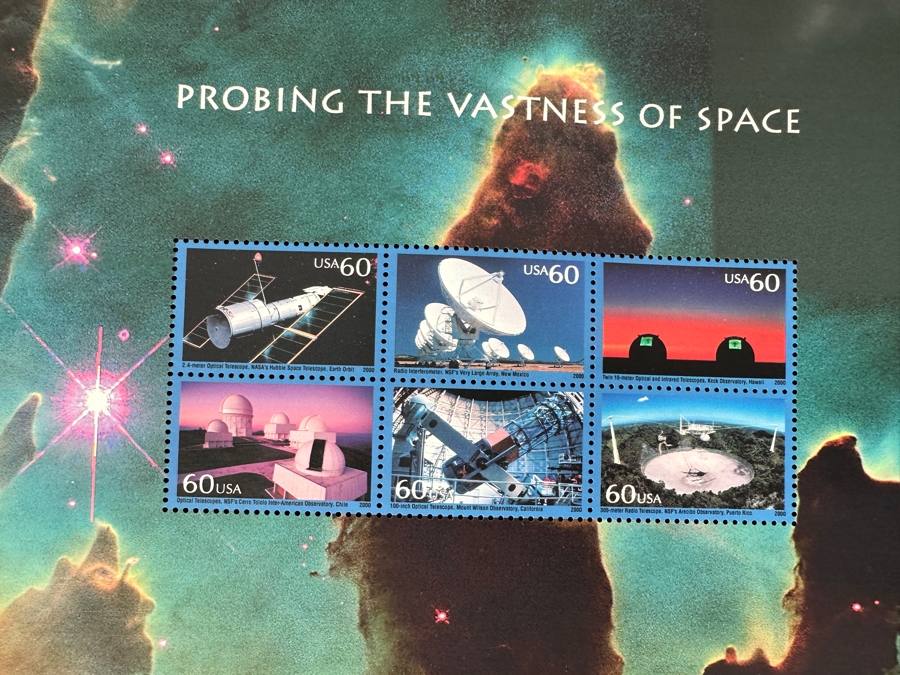 Two Sheets Of Rare Mint U.S. Postage Stamps World Stamp Expo 2000 Space Achievements And Exploration Includes Multiple Holographic Space Stamps With Multiple $11.75 Stamps Featured Per Sheet [Photo 12]