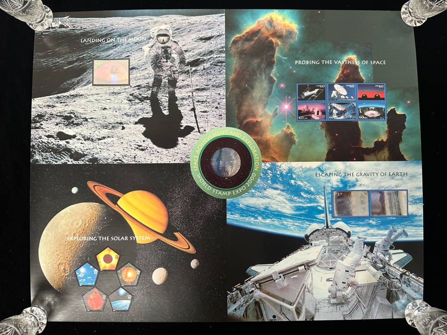Two Sheets Of Rare Mint U.S. Postage Stamps World Stamp Expo 2000 Space Achievements And Exploration Includes Multiple Holographic Space Stamps With Multiple $11.75 Stamps Featured Per Sheet [Photo 5]