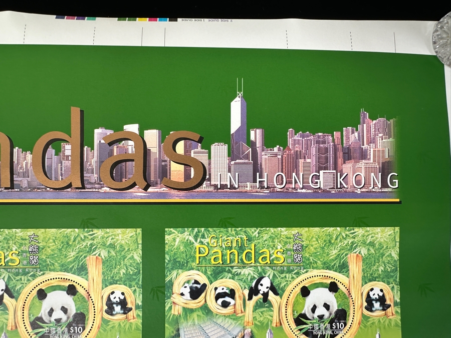 Uncut Sheet Of Stamps From The Hong Kong Post Giant Pandas In Hong Kong [Photo 5]