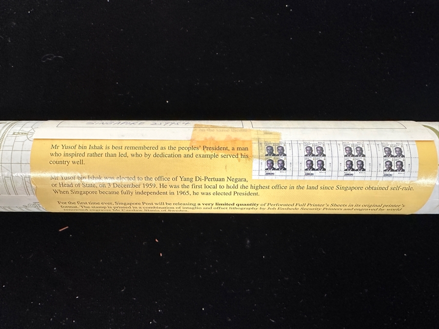 (3) Rare Singapore's First Perforated Full Printer's Sheets Of Mint Sheets Of $2 Singapore Stamps Yusof Bin Ishak (1910-1970) Millennium 2000 Stamps Estimate $450 [Photo 9]