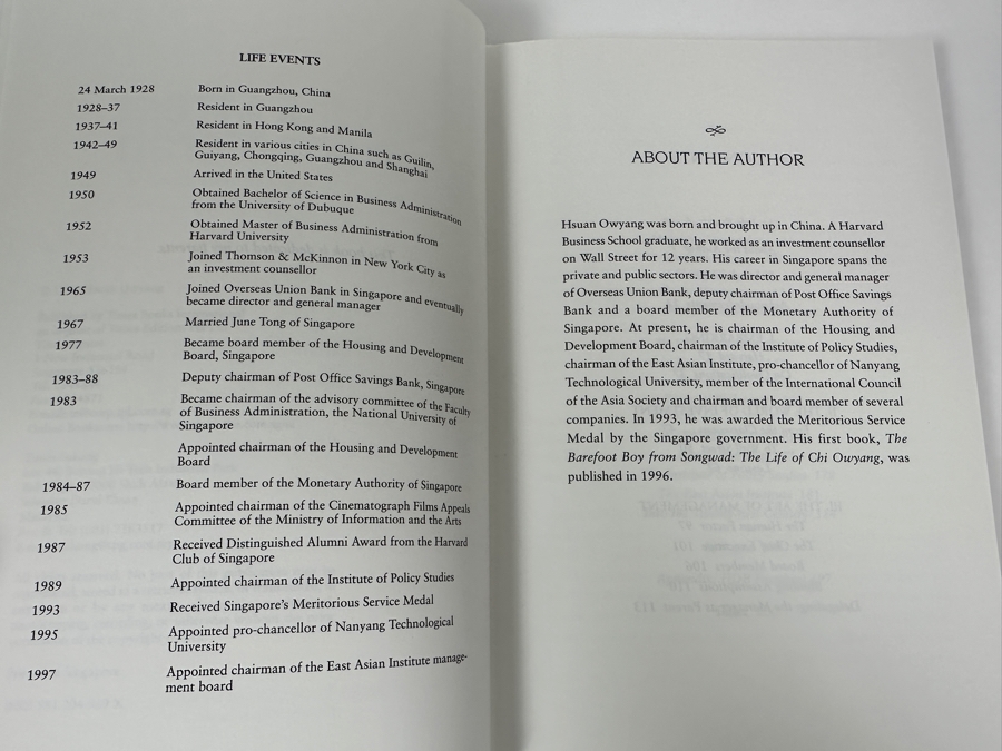 1998 First Edition Hardcover Book From Wall Street To Bukit Merah: Strategies Of A Corporate Leader - Entrepeneurs Of Asia By Hsuan Owyang [Photo 5]