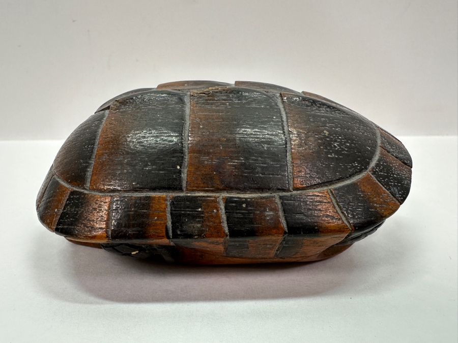 Hand Carved Wooden Turtle Box 5'W [Photo 4]