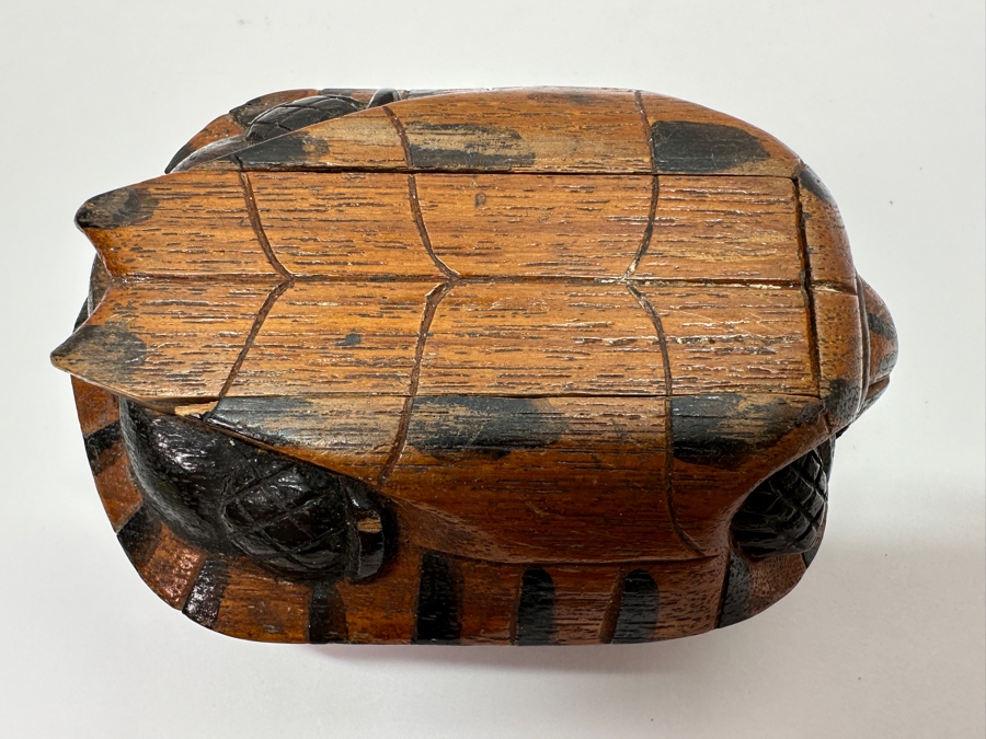 Hand Carved Wooden Turtle Box 5'W [Photo 5]