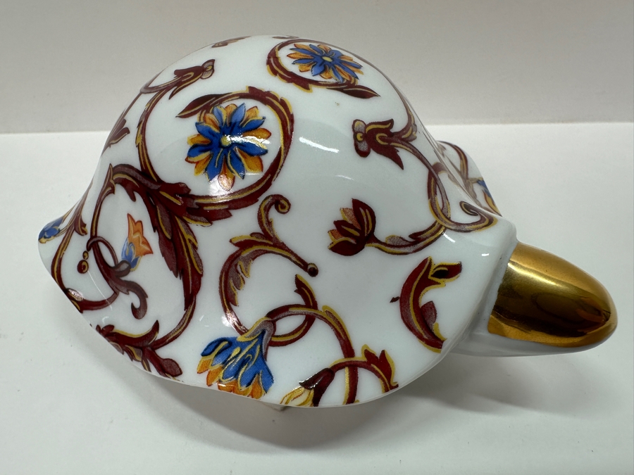 Limoges France Porcelain Turtle Figurine By Galleria 5W [Photo 3]