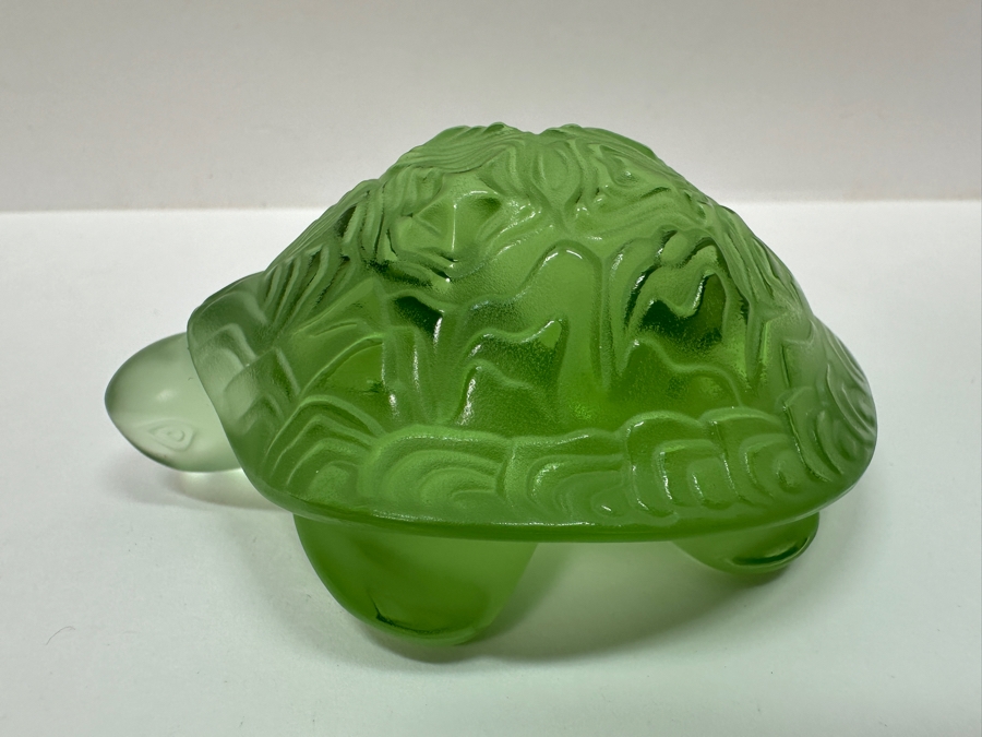 Lalique Green Sidonie Turtle #1214500 3'W [Photo 3]