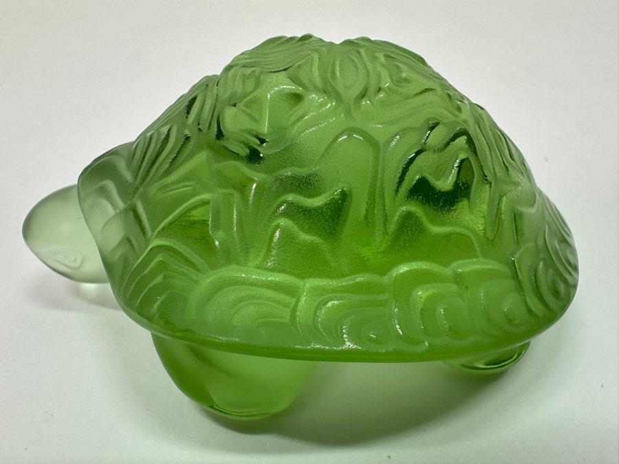 Lalique Green Sidonie Turtle #1214500 3'W [Photo 2]