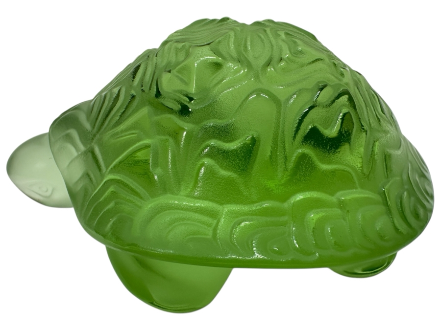 Lalique Green Sidonie Turtle #1214500 3'W [Photo 1]